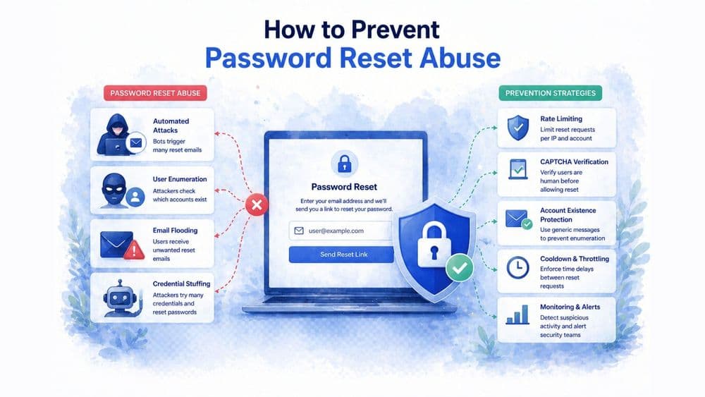 Email enumeration attack and bot detection illustration