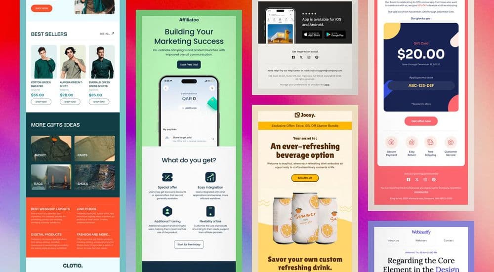 Email design showing images balanced with text