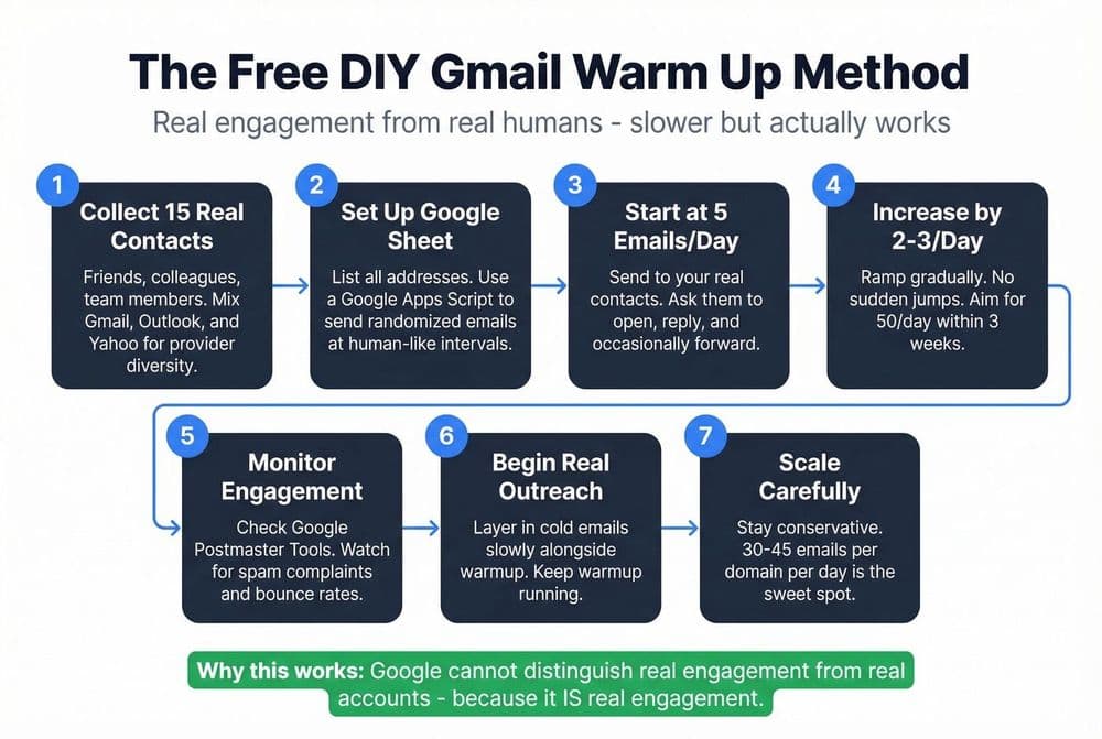 Email warmup flow steps