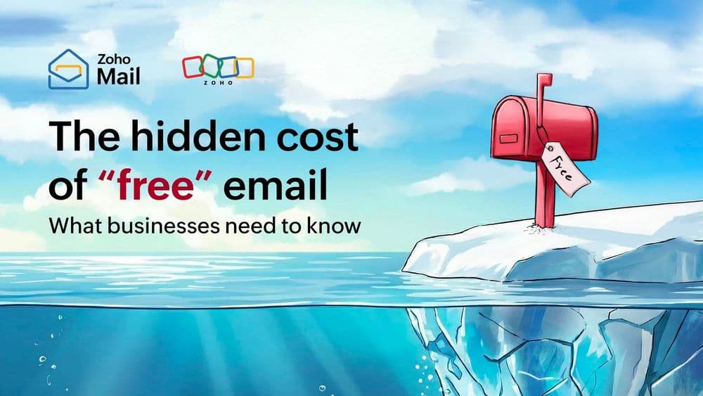 Free email vs business email comparison illustration