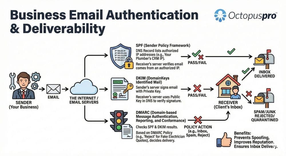 Business email authentication and deliverability