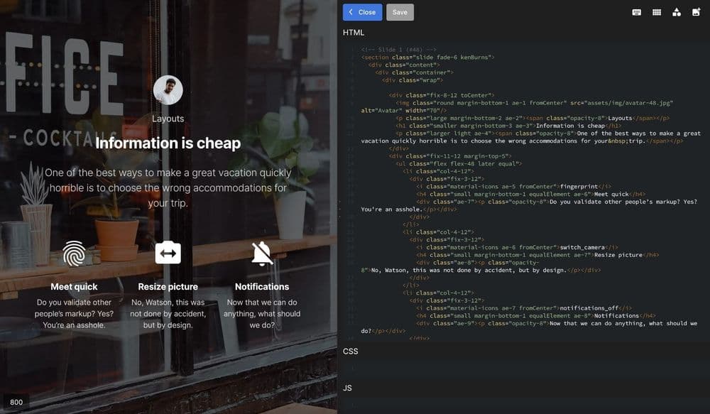 Code editor showing JavaScript on a dark screen