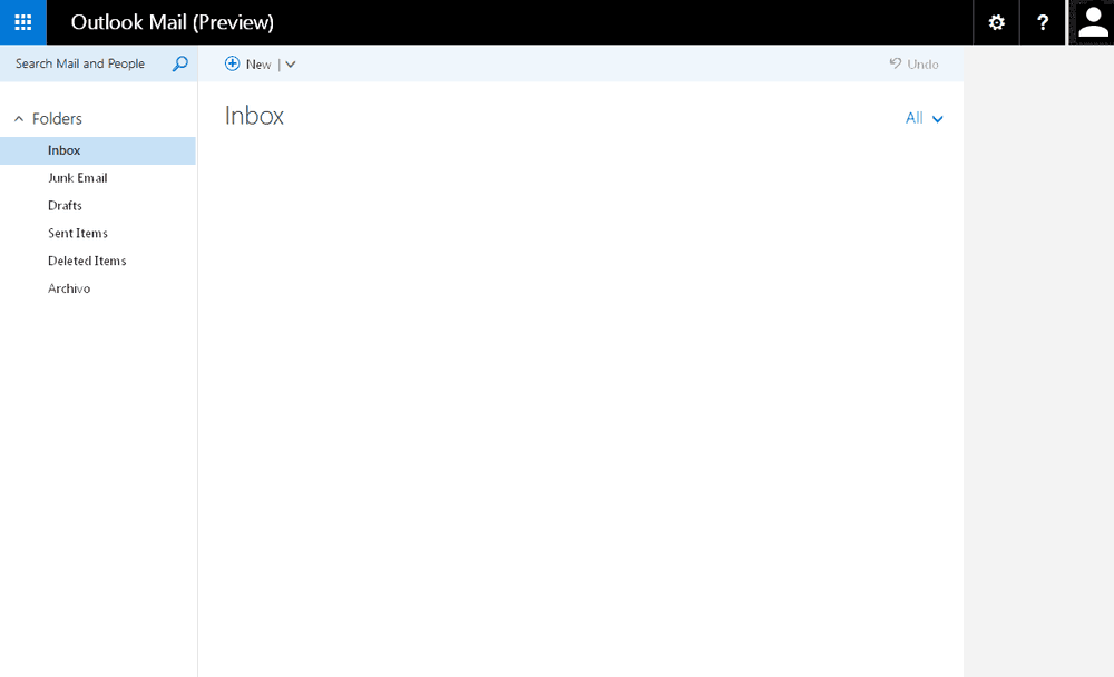 Outlook Mail web inbox with Inbox and Junk Email folders in the sidebar